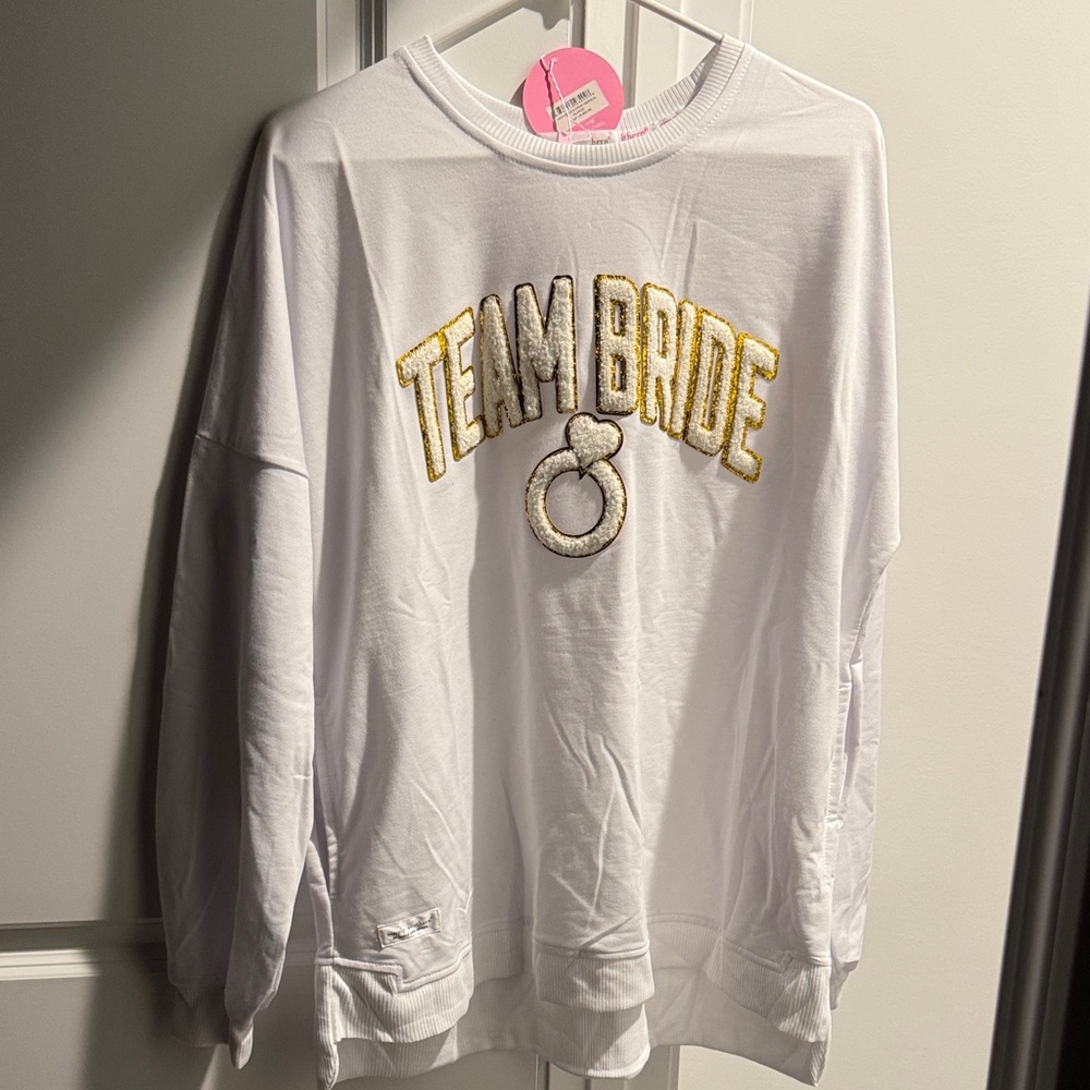 Simply Southern White and Gold Team Bride Sweatshirt